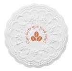 Descanso de papel PERSONALIZADO para copos e xícaras mod. Trevo - 100 unidades